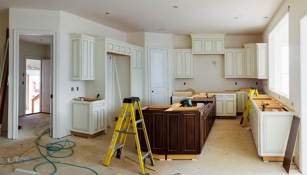 Kitchen undergoing a remodel.