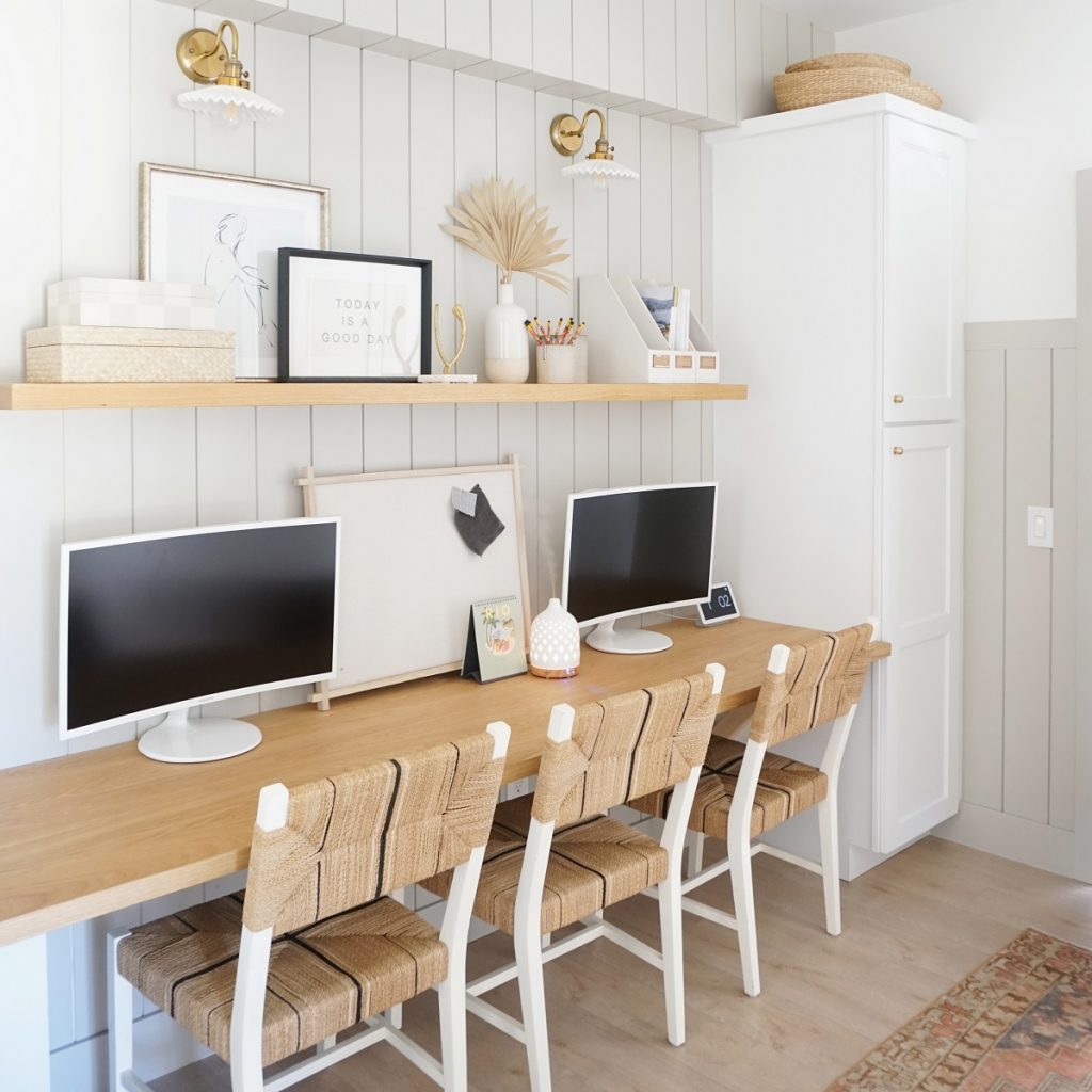 Detailed view of the office space in Alma's multi-tasking space.