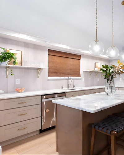 white raised panel kitchen