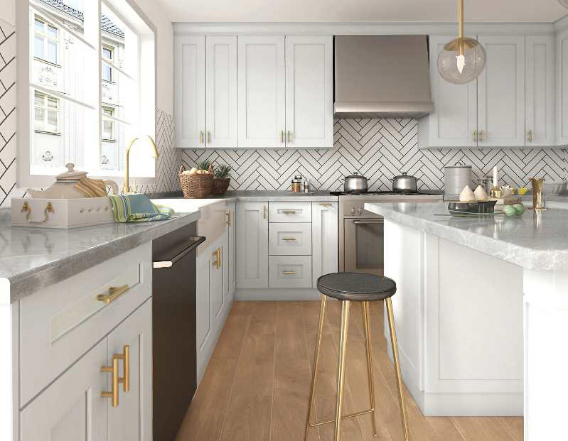 Frameless White Shaker 10x10 RTA Kitchen
