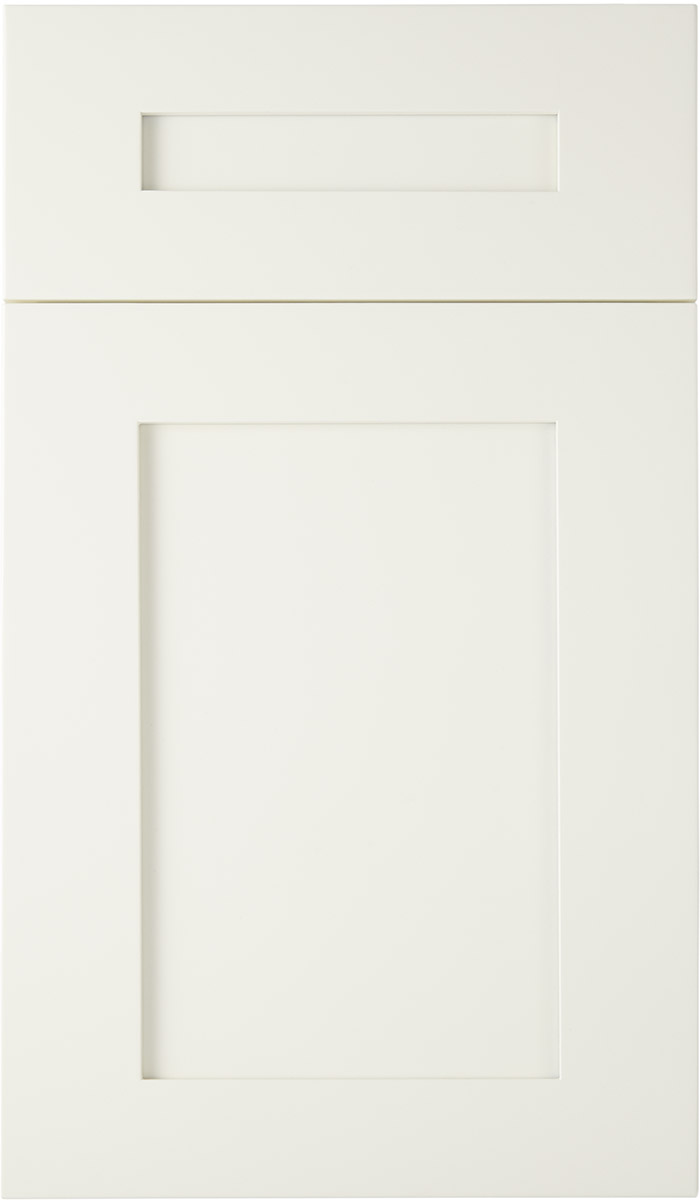 Ivory White Shaker Frameless Bathroom Vanities Sample Door