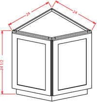 Artisan Shaker Angle Base Cabinet - 24"W