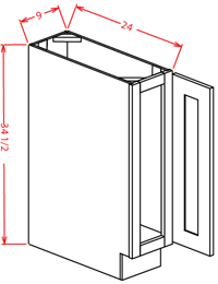 Artisan Shaker Base Full Height Door - 9"W