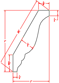 Artisan Shaker Decorative Crown Molding - 2"D X 3"H X 96"W