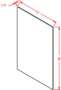 Artisan Shaker Finished Plywood Panel - 1/4"D X 42"H X 96"W