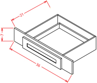 Artisan Shaker Knee Drawer - 36"W X 7"H X 21"D