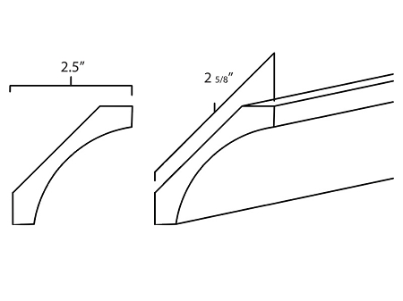 Elegant White Shaker 8' Large Cove Crown Molding