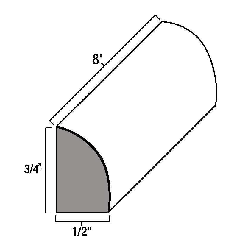 Elegant White Shaker 8' Shoe Moulding