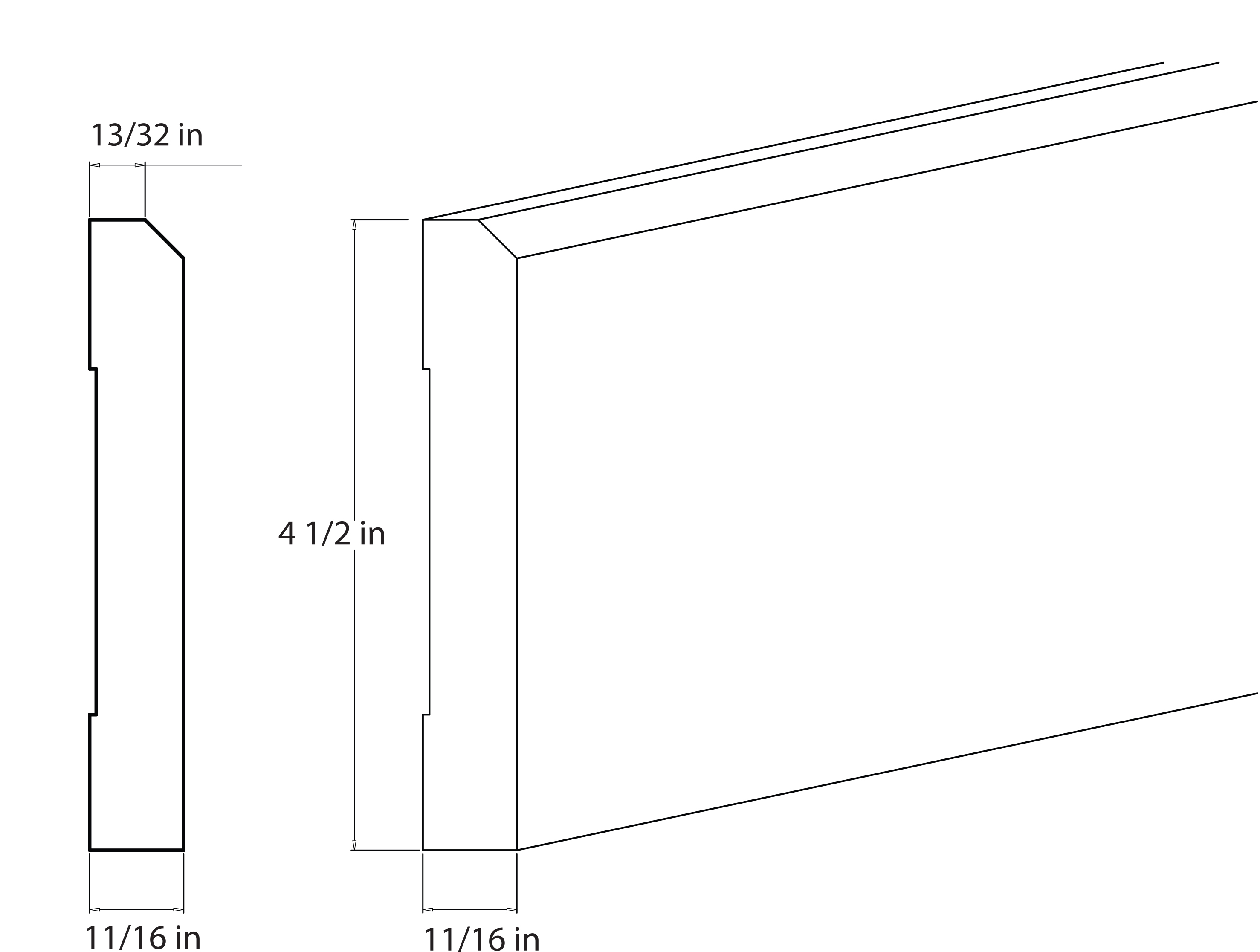 Carolina Hickory 8' Base Board Molding
