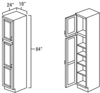Elegant White Shaker 18" x 84" Utility Cabinet