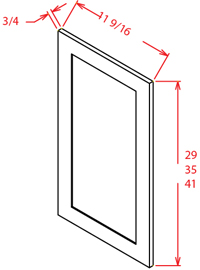Artisan Shaker Wall Decorative Door Panel - 11-1/2"W X 29"H