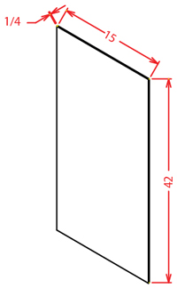 Artisan Shaker Wall Skin Panel - 1/4"D X 42"H X 15"W