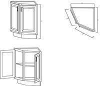 Carolina Hickory 24" Base End Angle Cabinet