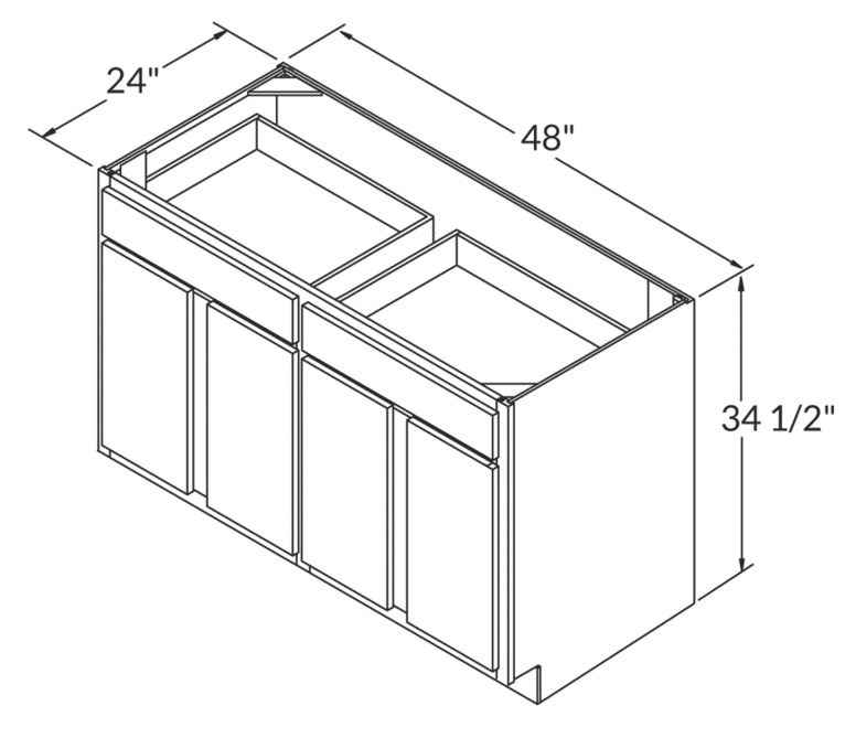 Carolina Hickory 48" Base Cabinet