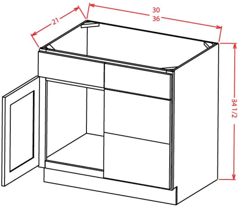 Carolina Hickory 30" Vanity w/ Right Drawers
