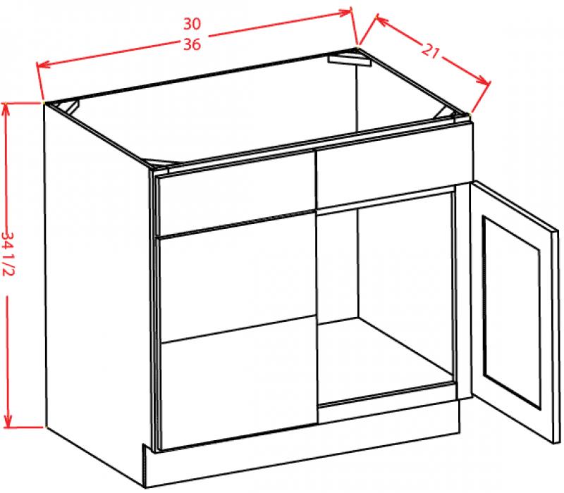 Carolina Hickory 30" Vanity w/ Left Drawers