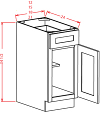 Gunnison Shaker Base Cabinet - 18"W
