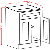 Gunnison Shaker Base Cabinet - 24"W
