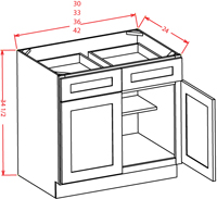 Gunnison Shaker Base Cabinet - 33"W