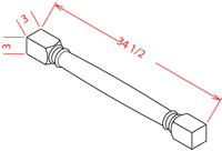 Gunnison Shaker Classic Decorative Leg - 3"W X 3"D X 34 1/2"H