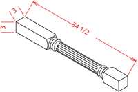 Gunnison Shaker Fluted Decorative Leg - 3"W X 3"D X 34 1/2"H