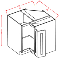 Gunnison Shaker Lazy Susan Cabinet - 36"W X 34-1/2"H-1D
