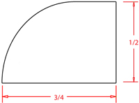 Gunnison Shaker Shoe Moulding - 1/2"D X 3/4"H X 96"W