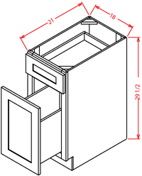 Gunnison Shaker Two Drawer File Base Cabinet - 18"W X 21"D X 29-1/2"H