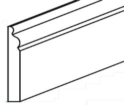 Riviera White Base Board Molding 4 1/2" X 3/4" X 96"