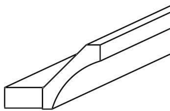 Oxford White Shaker Cove Crown Molding 2 1/2"  X  96"