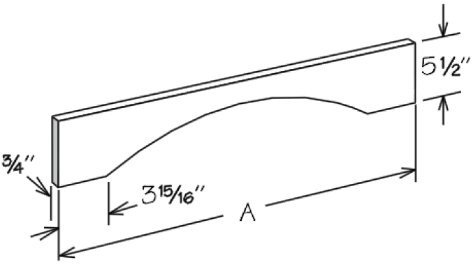 Oxford White Shaker Valance 5 1/2" X 30" X 3/4"