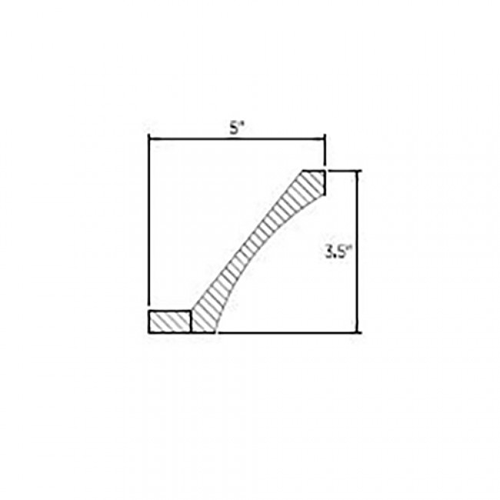 Frameless White Shaker Cove Molding - 5"W x 3-1/2"H