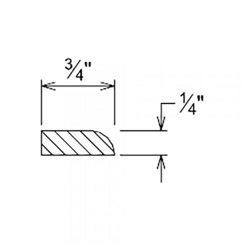 Frameless White Shaker Square Scribe Molding - 3/4"W x 1/4"H