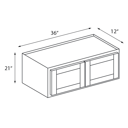 Storm Grey Double Door Wall Cabinet - 36"W x 21"H