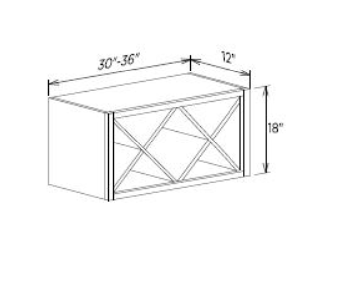 Storm Grey Wall Wine Rack - 30"W x 18"H