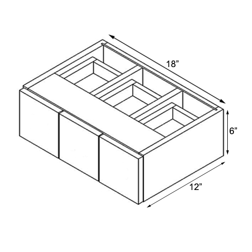 Dove White Wall Small Drawer - 18"W x 6"H