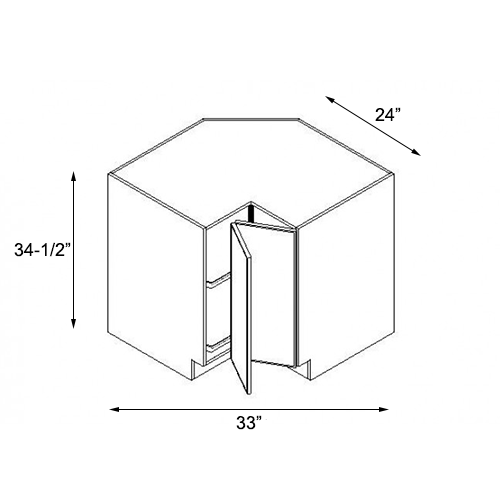 Ambrose Raised Panel Lazy Susan Cabinet - 33"W x 34-1/2"H