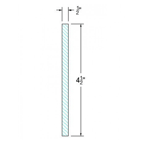 Ambrose Raised Panel Toe Kick - 8' Long x 1/2" Thick  x 4-1/2" Tall
