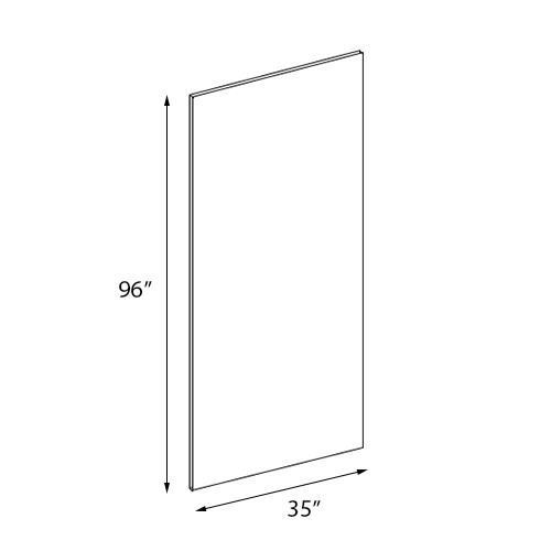 Ivory White Shaker Finished Panel - 35"W x 96"H