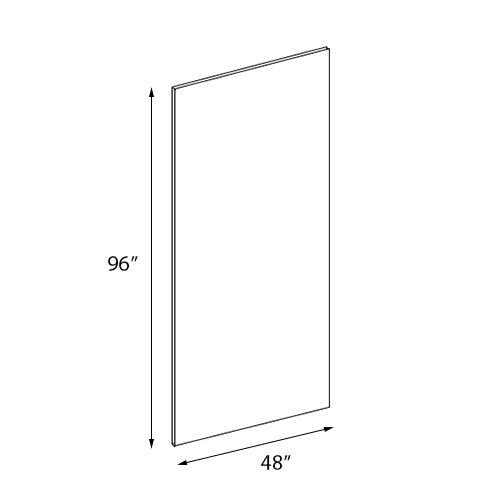 Ivory White Shaker Finished Panel - 48"W x 96"H