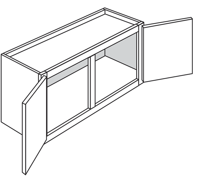 Windon Slab Double-Door Wall Cabinet 36"W x 15"H