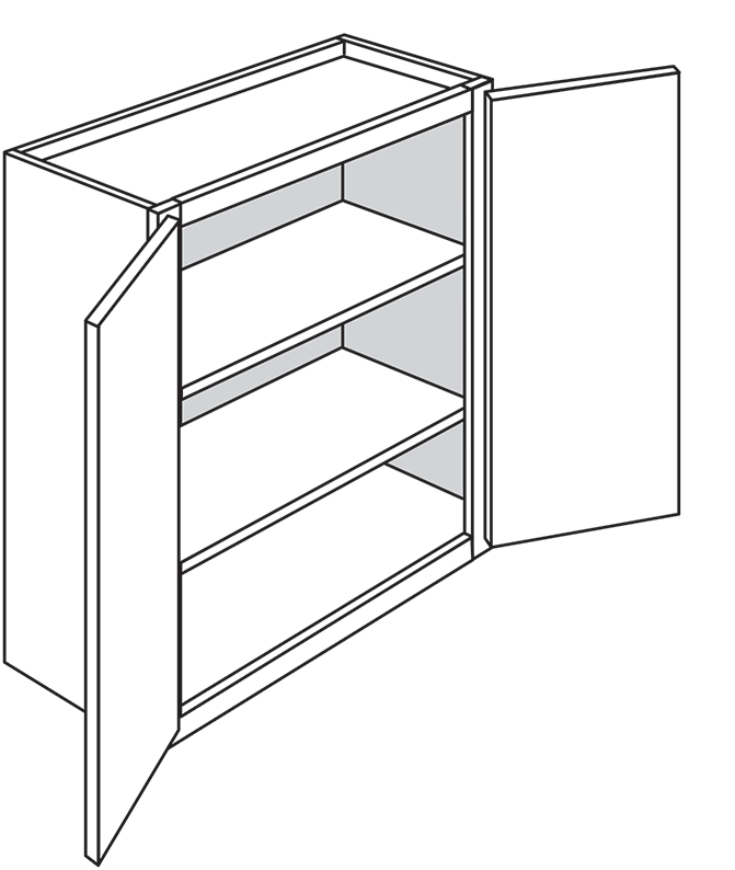 Windon Slab Double-Door Wall Cabinet 24"W x 30"H