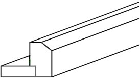 Ostland White Shaker Light Rail Molding 1 1/2" X 2" X 96"