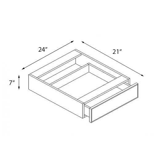 Storm Grey Vanity Knee Drawer - 24"W x 7"H