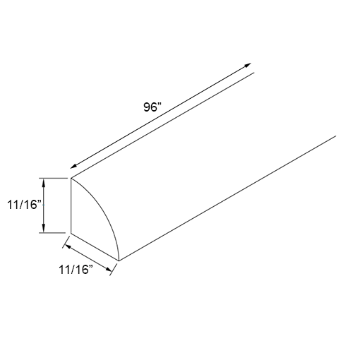 Florence Slate Shaker Shoe Molding - 96"W x 11/16"H