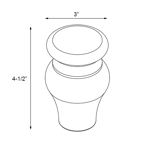 Florence White Shaker Bunfoot - 3"W x 4-1/2"H