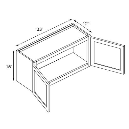 Weston Espresso Shaker Double Door Wall Cabinet - 33"W x 15"H