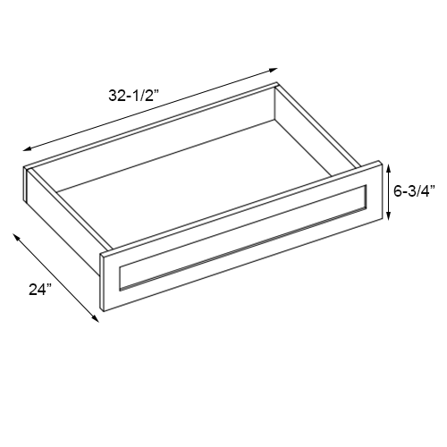 Weston White Shaker Oven Cabinet Drawer - 32-1/2"W x 6-3/4"H
