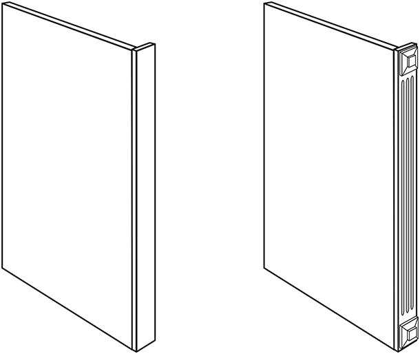 Rustic Shaker Dishwasher End Panel  3"W x 34 1/2"H x 24"D
