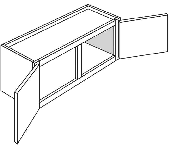 Rustic Shaker Double-Door Wall Cabinet 33"W x 12"H